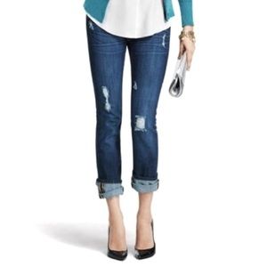 Cabi Distressed Slim Boyfriend Jeans Mid Rise 3045